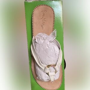 Elegant Lilly Pulitzer White Leather Women's Sandals
